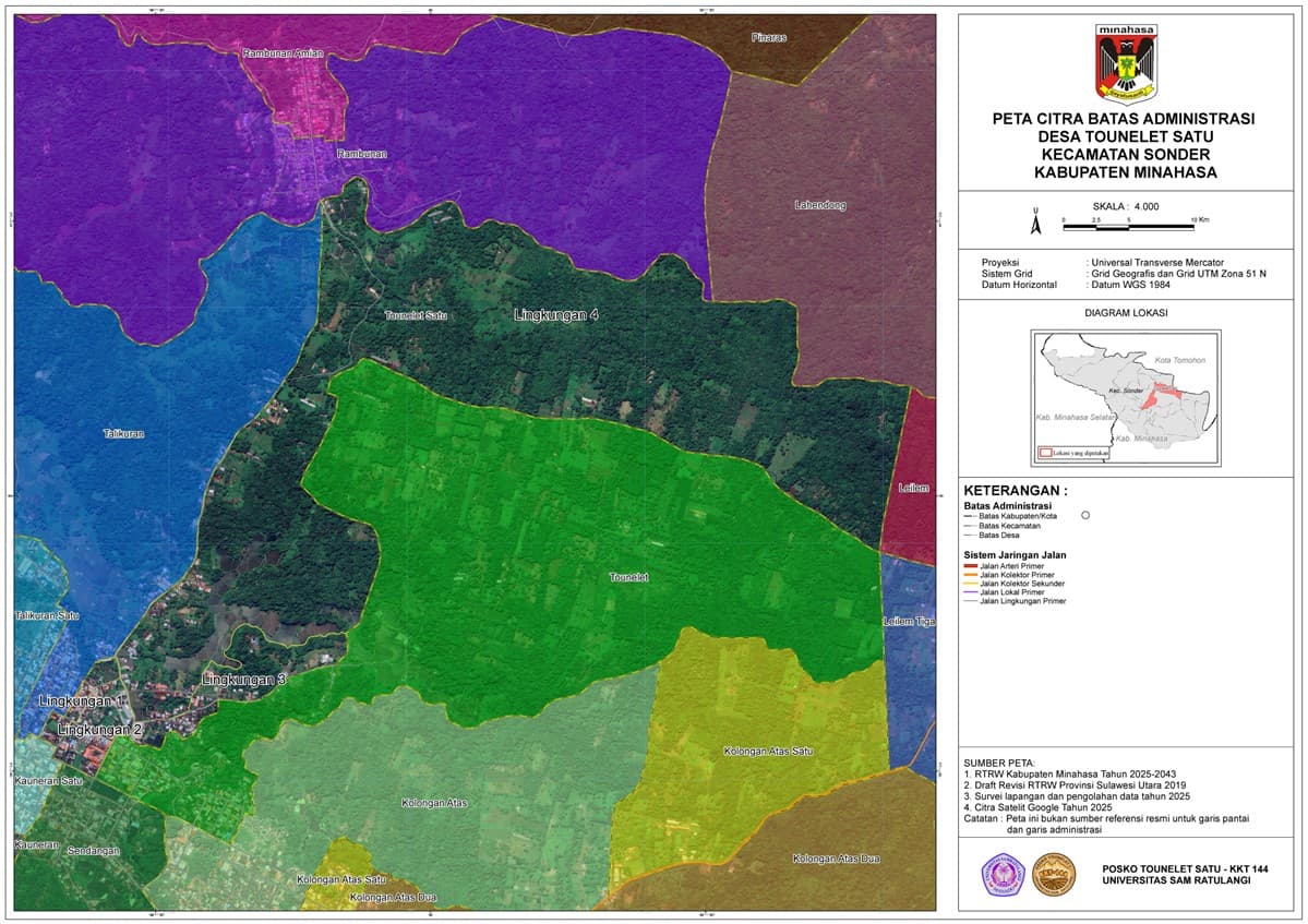 Peta Desa Tounelet Satu